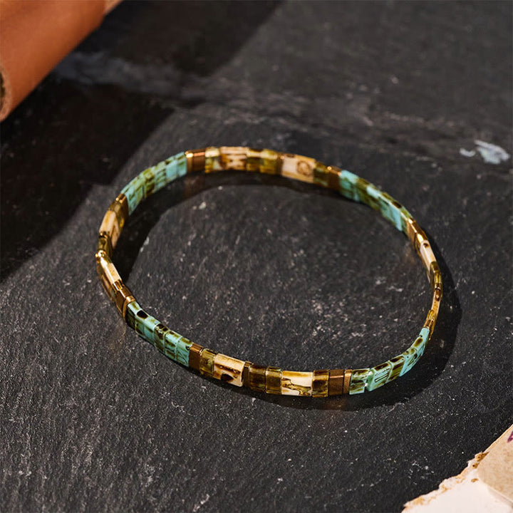 Vintage Coastal Tila Bead Bracelet - image 0