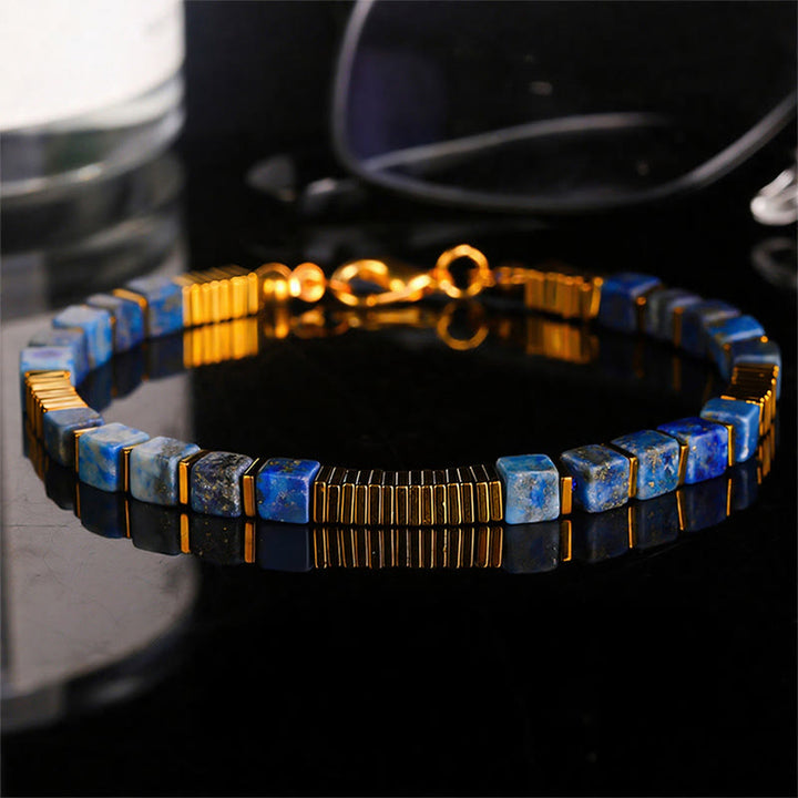 Fortune Natural Gemstone Square Bead Wealth Bracelet - Style#6 - image 7