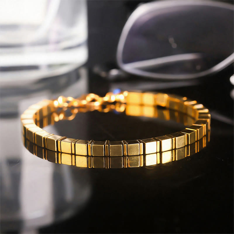 Fortune Natural Gemstone Square Bead Wealth Bracelet - Style#7 - image 9