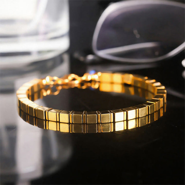 Fortune Natural Gemstone Square Bead Wealth Bracelet - Style#7 - image 9