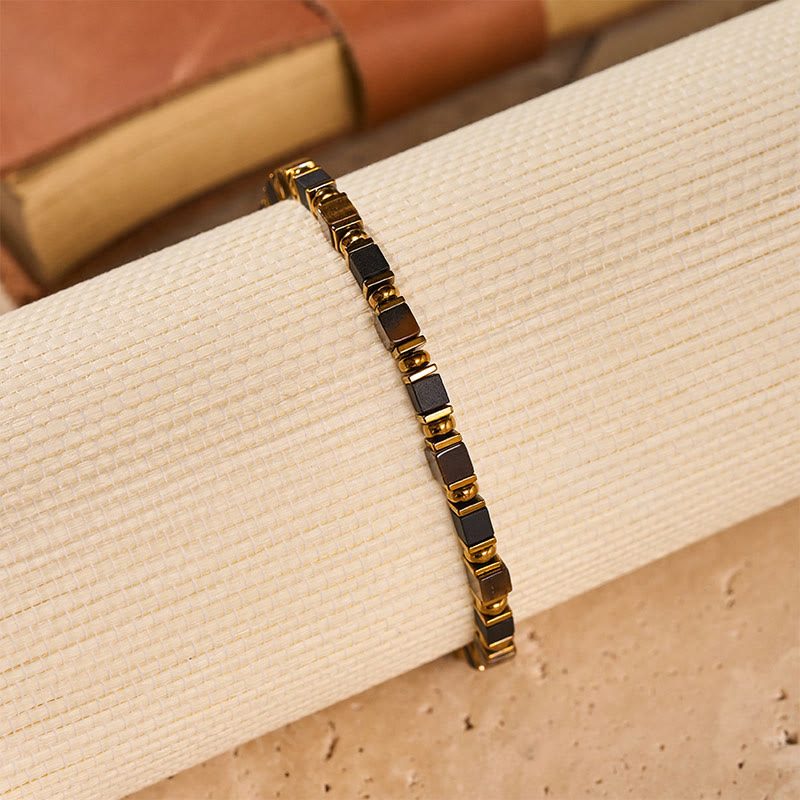 Fortune Natural Gemstone Square Bead Wealth Bracelet - image 13