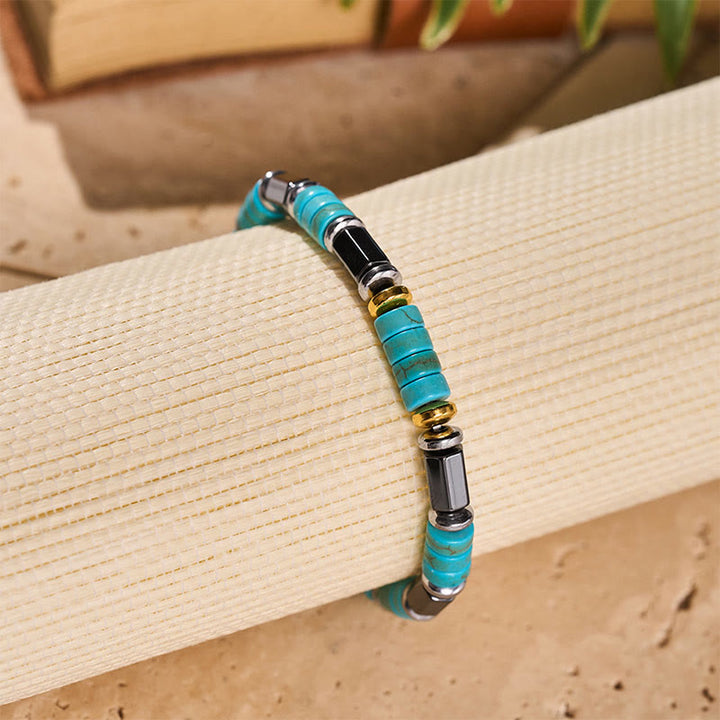 Men's Vintage Turquoise Beaded Handmade Bracelet - image 6
