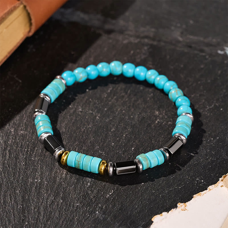 Men's Vintage Turquoise Beaded Handmade Bracelet - image 0
