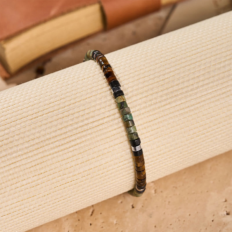 Minimalist Geometric Cylinder Bead Adjustable Bracelet - image 5