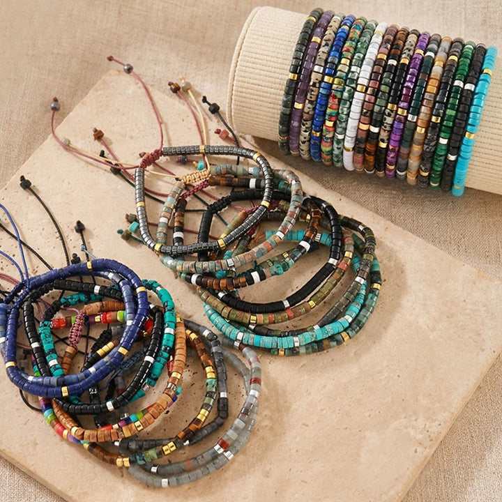 Minimalist Geometric Cylinder Bead Adjustable Bracelet - image 8