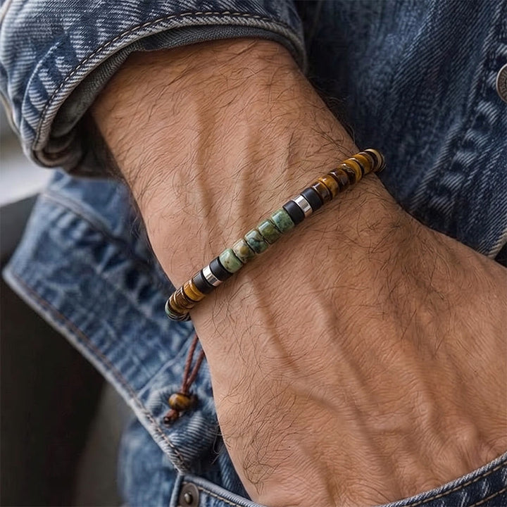 Minimalist Geometric Cylinder Bead Adjustable Bracelet - image 7