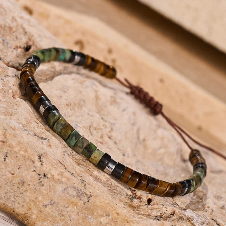 Minimalist Geometric Cylinder Bead Adjustable Bracelet - image 3