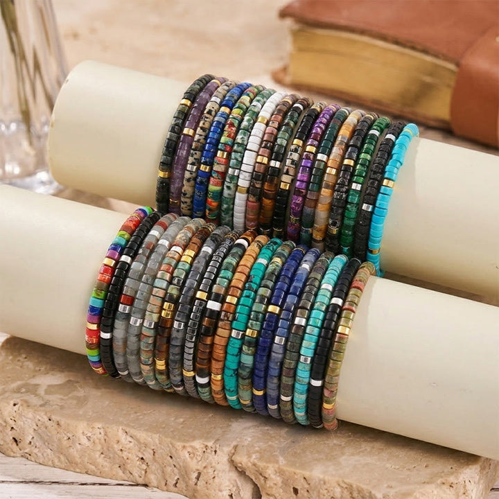 Minimalist Geometric Cylinder Bead Adjustable Bracelet - image 9