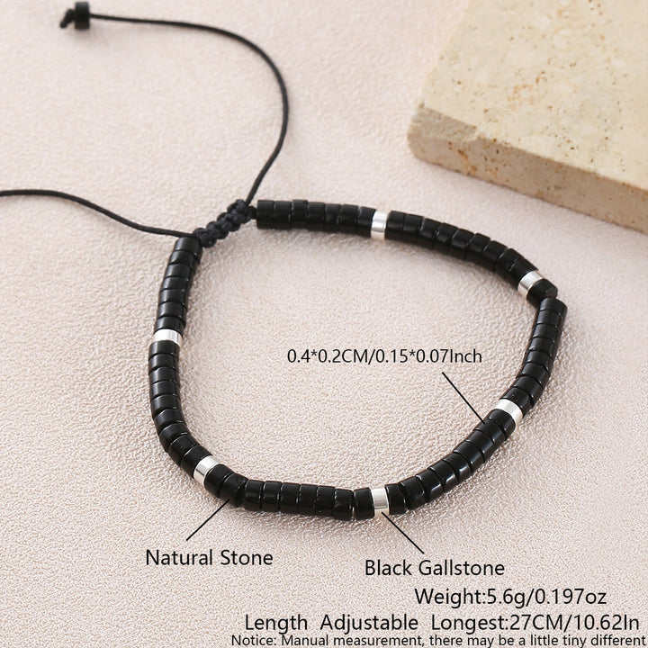 Minimalist Geometric Cylinder Bead Adjustable Bracelet - Style#12 - image 13