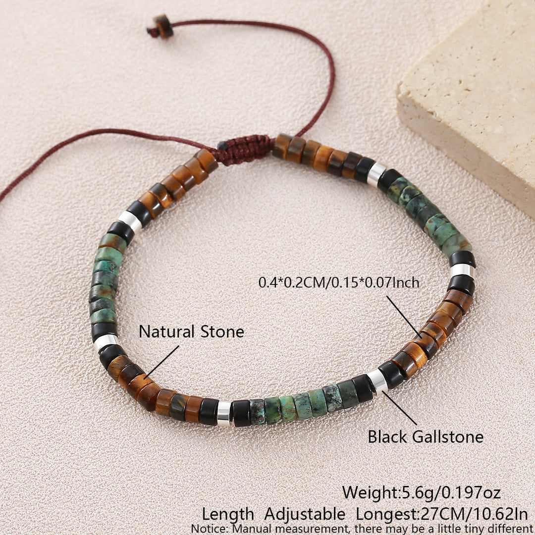 Minimalist Geometric Cylinder Bead Adjustable Bracelet - Style#23 - image 22