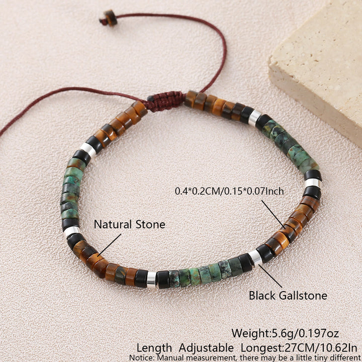 Minimalist Geometric Cylinder Bead Adjustable Bracelet - Style#23 - image 22