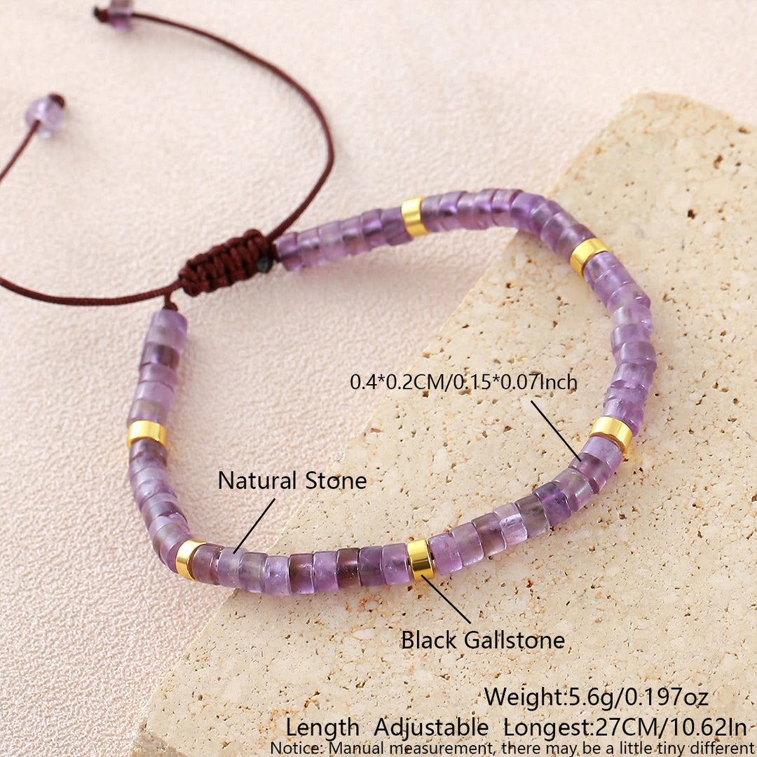 Minimalist Geometric Cylinder Bead Adjustable Bracelet - Style#34 - image 16