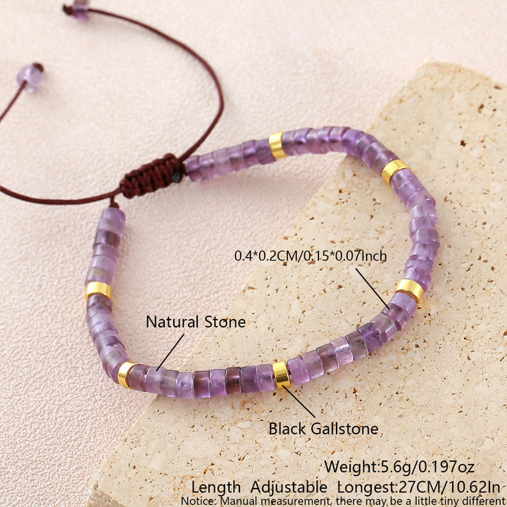 Minimalist Geometric Cylinder Bead Adjustable Bracelet - Style#34 - image 16