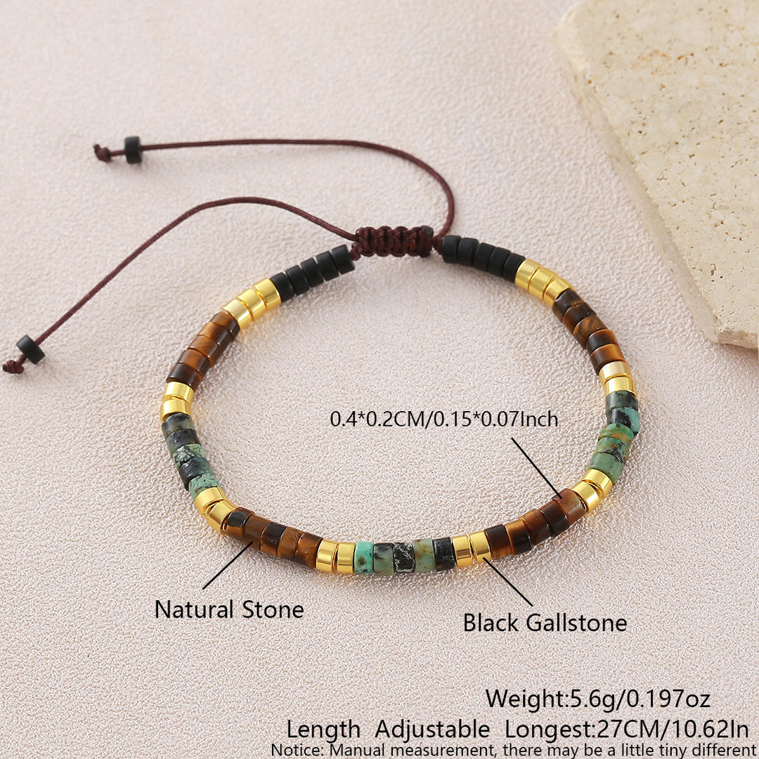Minimalist Geometric Cylinder Bead Adjustable Bracelet - Style#11 - image 23