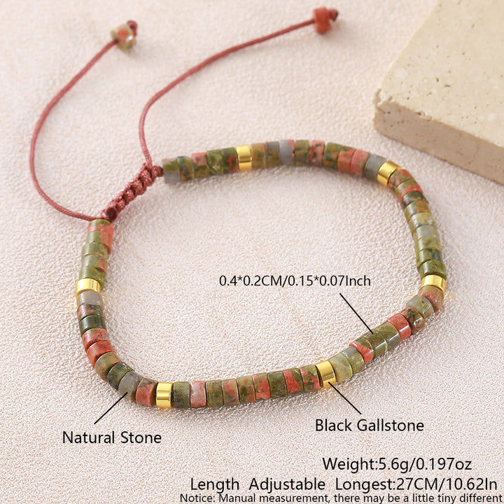 Minimalist Geometric Cylinder Bead Adjustable Bracelet - Style#6 - image 19