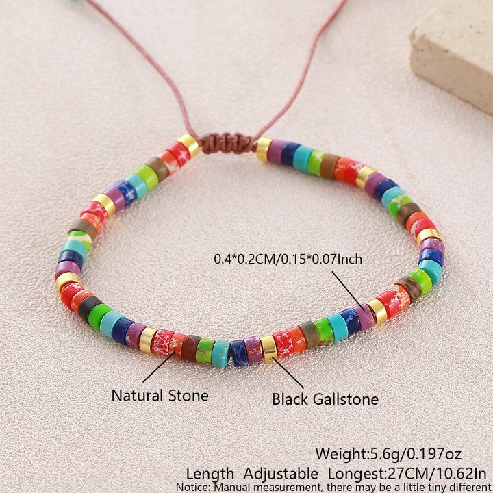 Minimalist Geometric Cylinder Bead Adjustable Bracelet - Style#2 - image 10