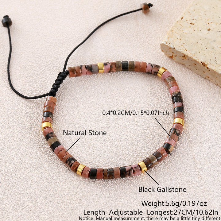 Minimalist Geometric Cylinder Bead Adjustable Bracelet - Style#25 - image 39