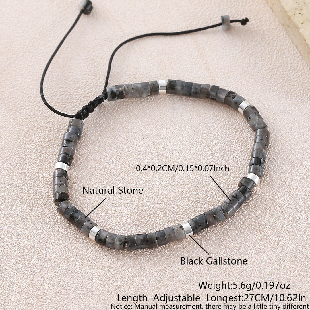 Minimalist Geometric Cylinder Bead Adjustable Bracelet - Style#28 - image 42