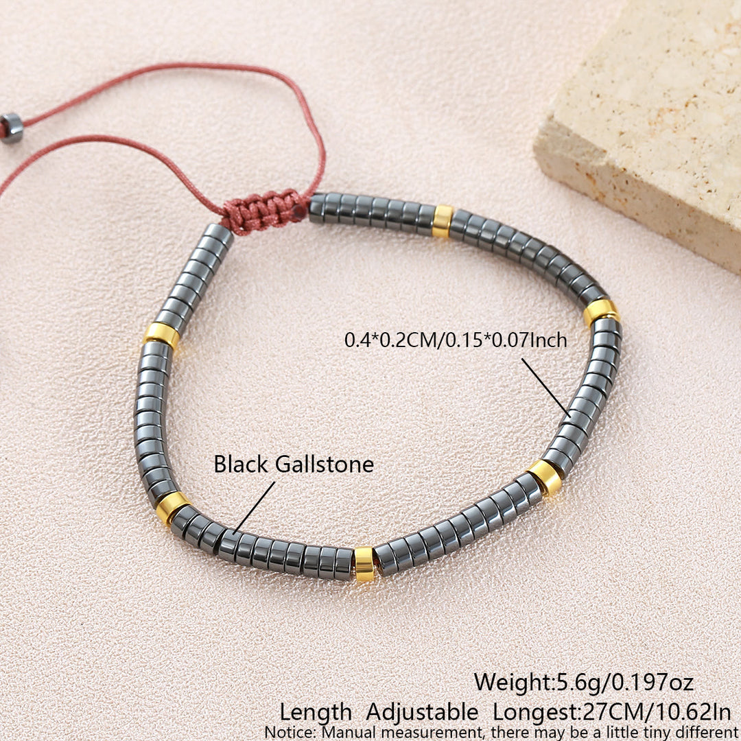 Minimalist Geometric Cylinder Bead Adjustable Bracelet - Style#31 - image 28