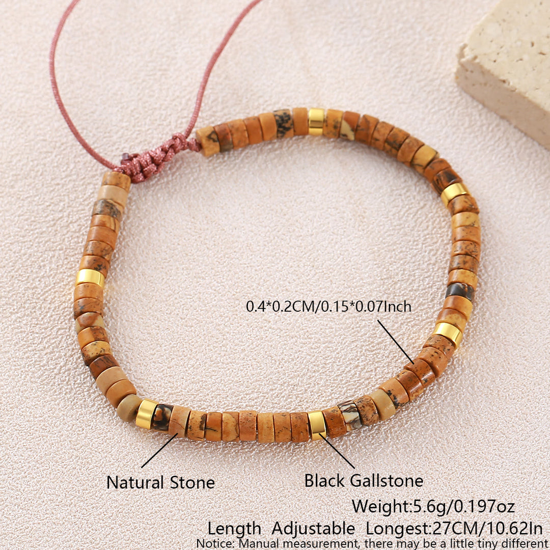 Minimalist Geometric Cylinder Bead Adjustable Bracelet - Style#8 - image 29