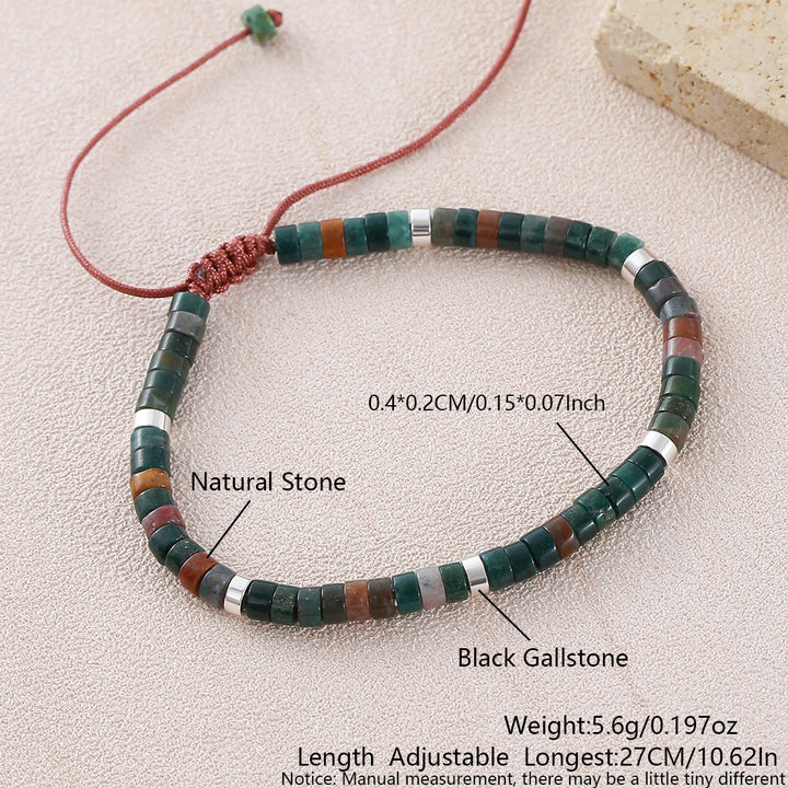 Minimalist Geometric Cylinder Bead Adjustable Bracelet - Style#33 - image 38