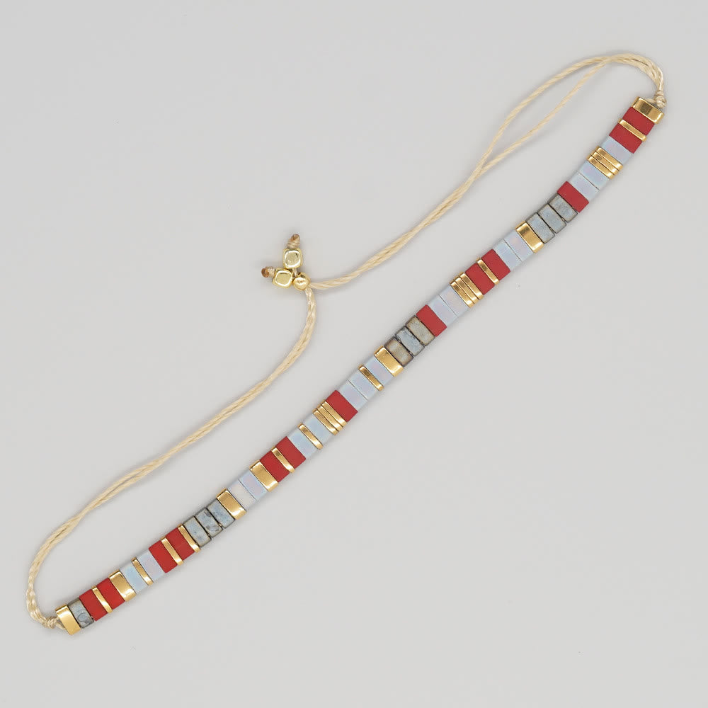 Minimalist Multi-Color Tila Bead Adjustable Bracelet - Style#7 - image 14