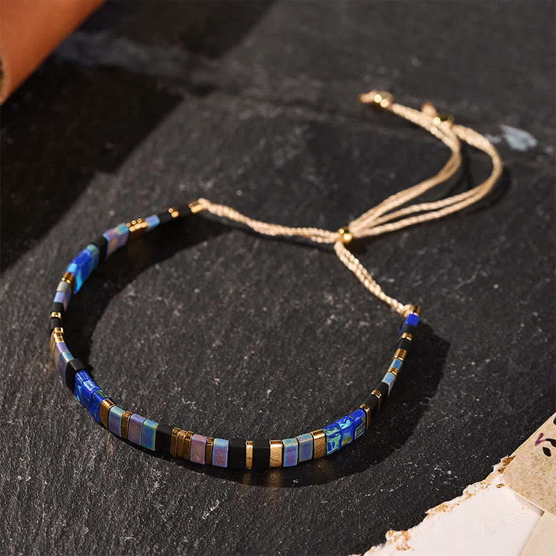 Minimalist Multi-Color Tila Bead Adjustable Bracelet - Style#1 - image 0