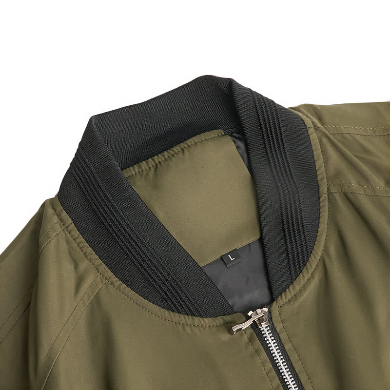 Men's Classic Stand Collar Bomber Jacket - image 7