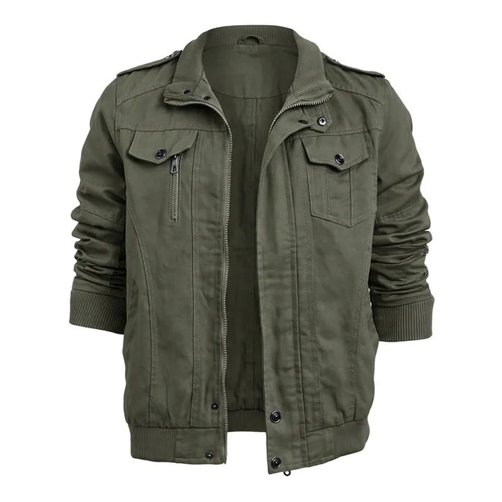 Men's Rugged Multi-Pocket Cargo Jacket - Army Green - 6XL - image 2