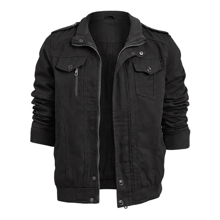 Men's Rugged Multi-Pocket Cargo Jacket - Black - 6XL - image 3