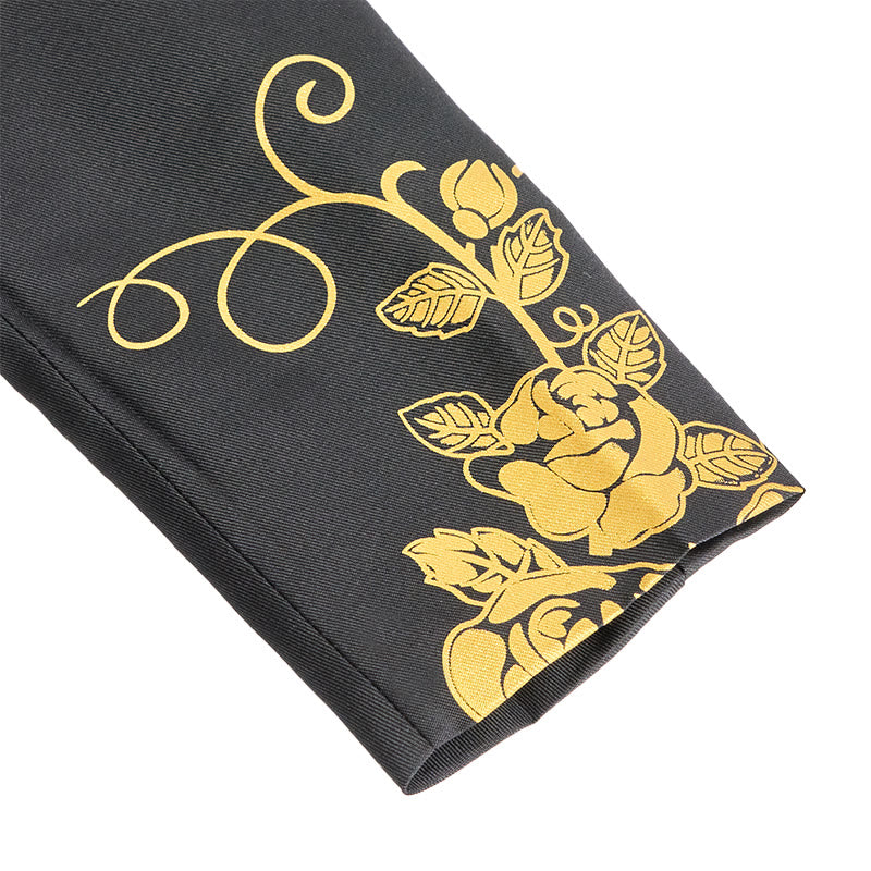 Men's Gold Floral Print Party Blazer - image 7