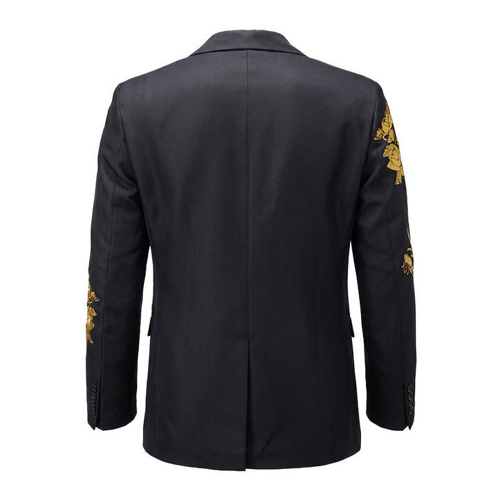 Men's Gold Floral Print Party Blazer - image 10