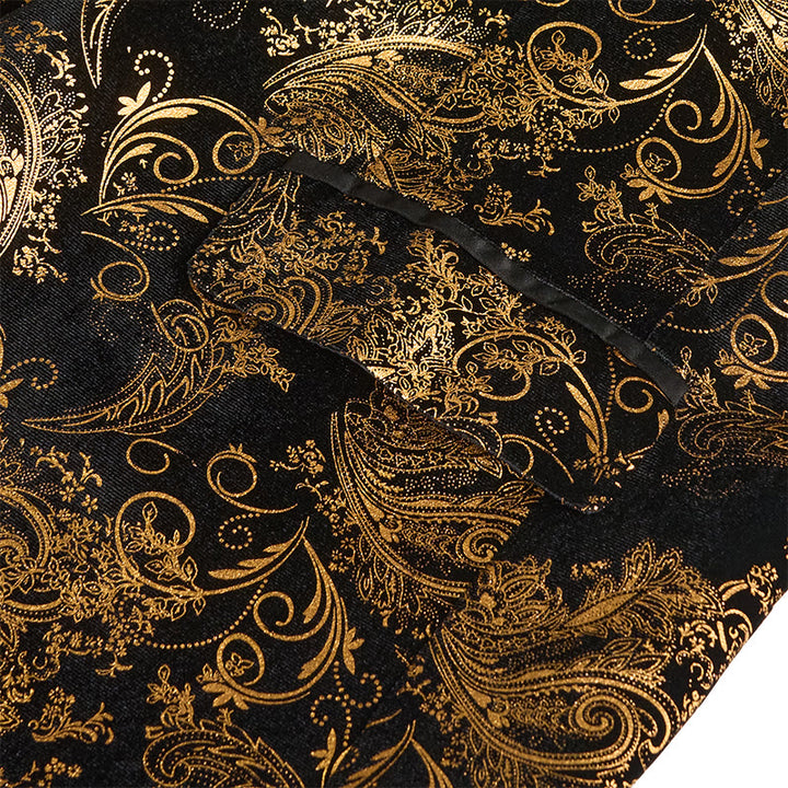 Men's Luxury Gold Floral Jacquard Blazer - image 10