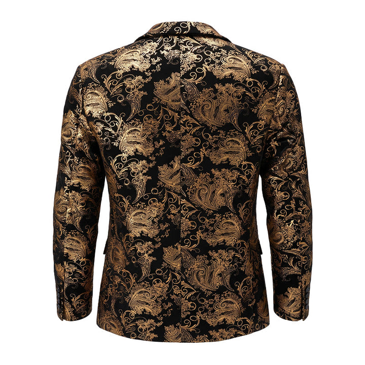 Men's Luxury Gold Floral Jacquard Blazer - image 12