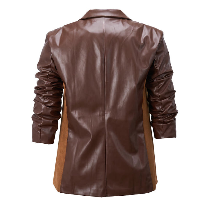 Men's Casual Business Leather Coat - image 10
