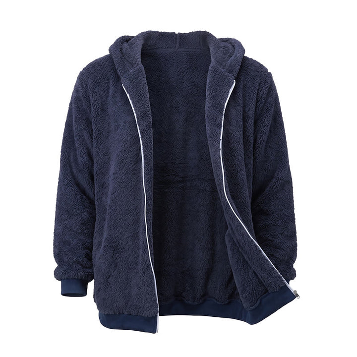 Men's Fleece Zip-up Hoodie Winter Coat - image 2