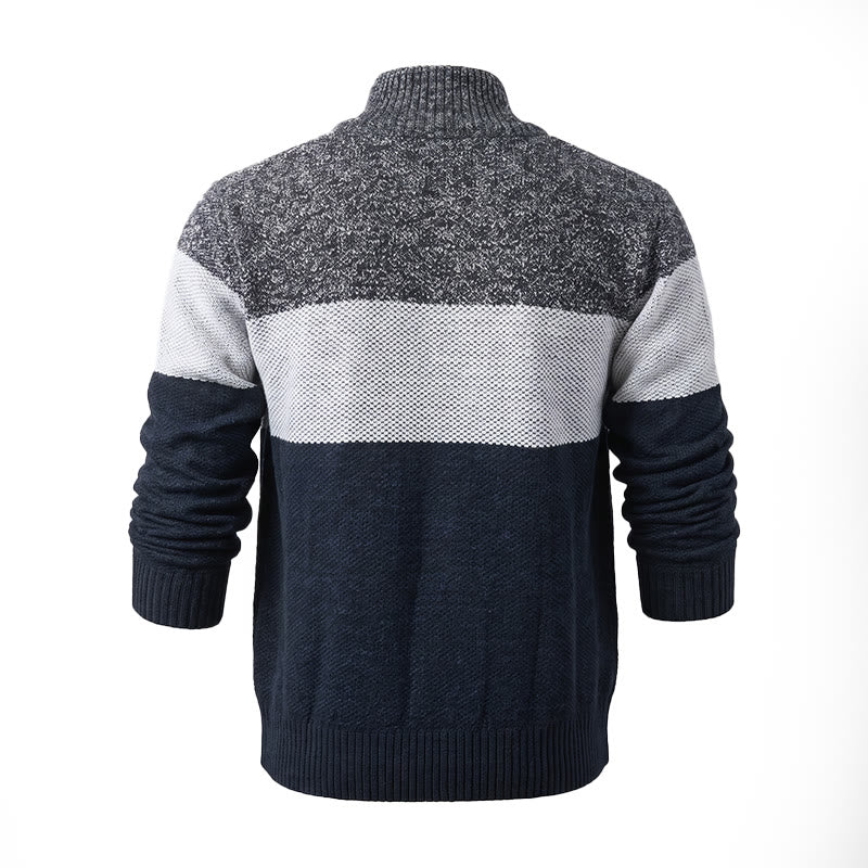 Men's Color-Block Fleece-Lined Knit Cardigan - image 11