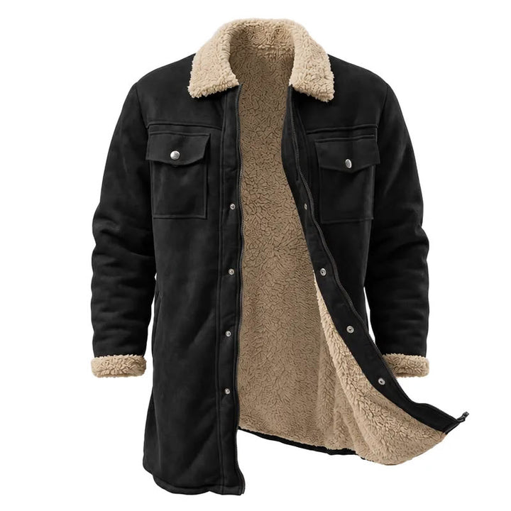 Vintage Multi-pocket Western Duster Coat For Men - Black - Solid - 3XL - image 12