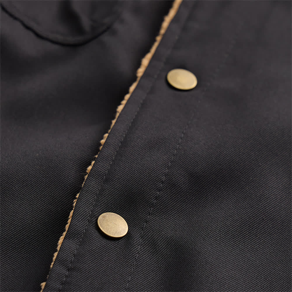 Men's Western Bull Print Canvas Jacket With Stand Collar - image 11