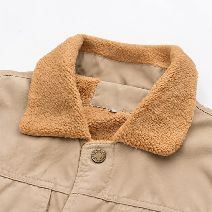 Men's Vintage Thick Warm Canvas Winter Trucker Jacket - image 2