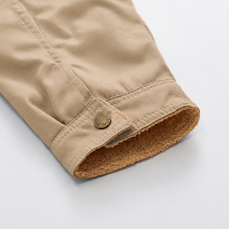 Men's Vintage Thick Warm Canvas Winter Trucker Jacket - image 7