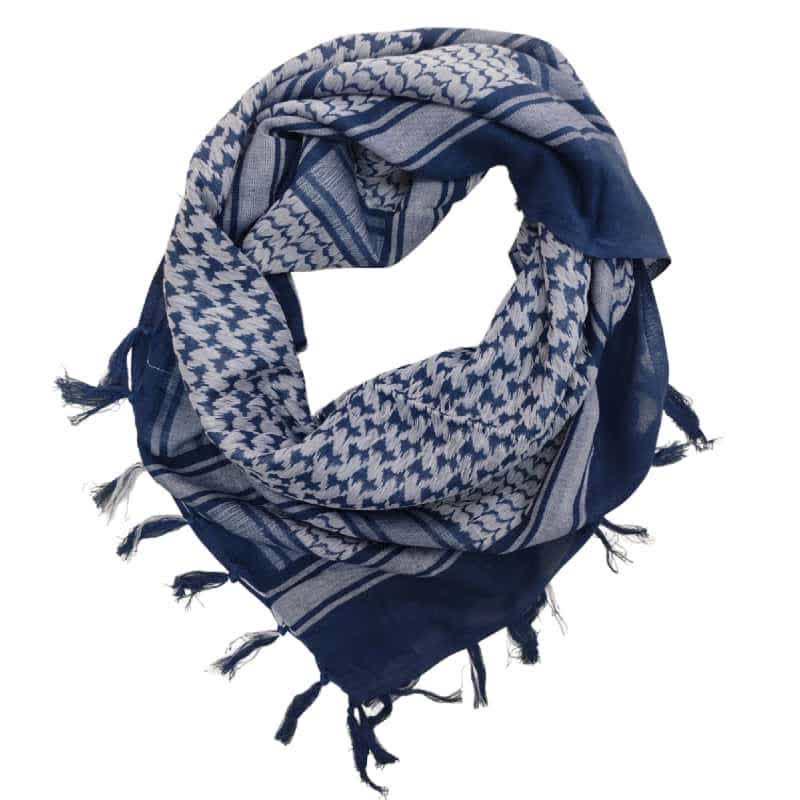 Desert Tactical Houndstooth Lightweight Head Wrap Scarf - Blue & White - image 18