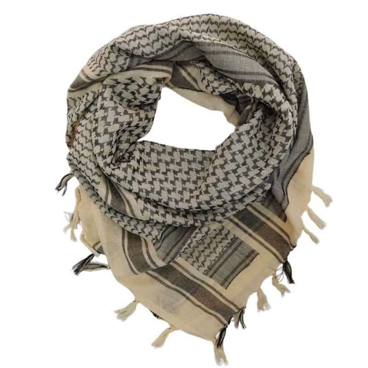 Desert Tactical Houndstooth Lightweight Head Wrap Scarf - Beige - image 7