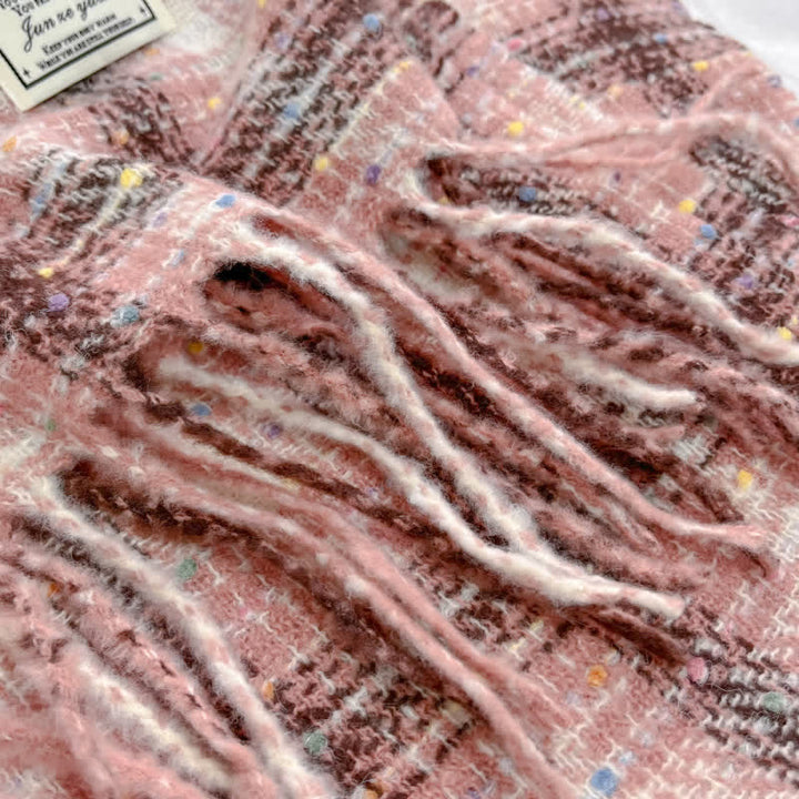 Winter Soft Colorful Confetti Plaid Fringe Scarf - image 5