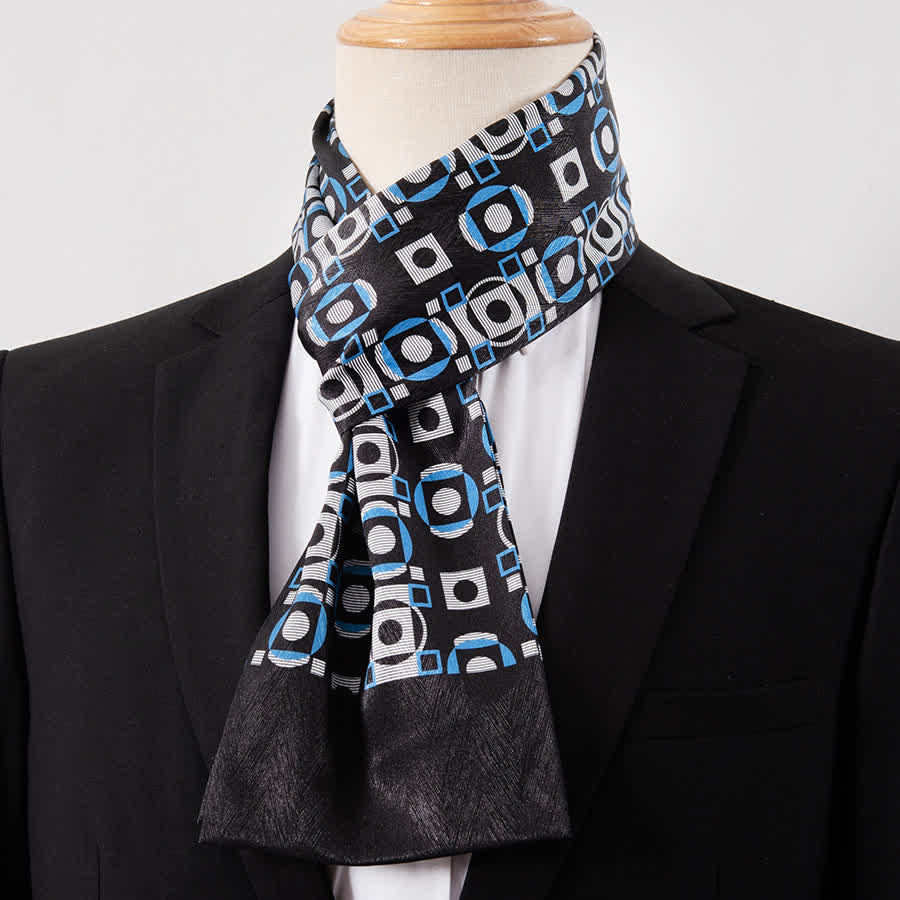Men's Gentleman Silk-Feelp Business Thin Ascot Scarf - Style #34 - image 34