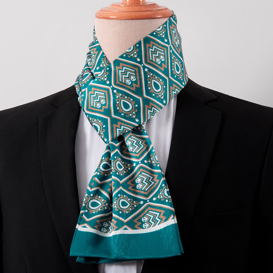 Men's Gentleman Silk-Feelp Business Thin Ascot Scarf - Style #1 - image 0