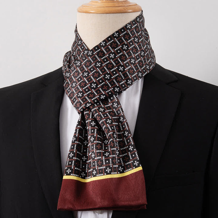 Men's Gentleman Silk-Feelp Business Thin Ascot Scarf - Style #22 - image 22