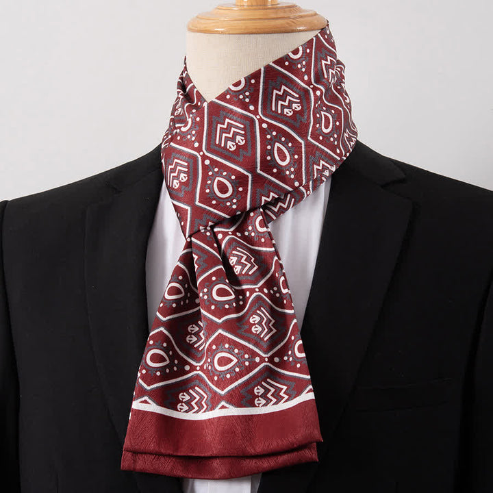 Men's Gentleman Silk-Feelp Business Thin Ascot Scarf - Style #16 - image 16