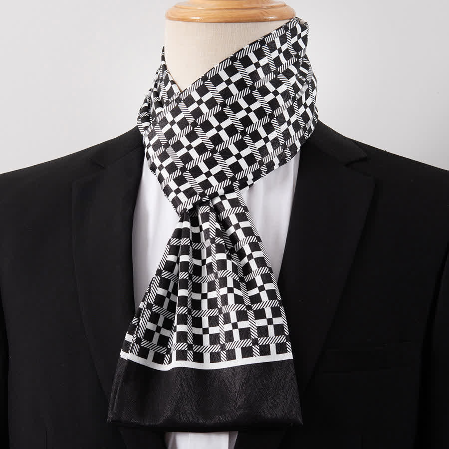 Men's Gentleman Silk-Feelp Business Thin Ascot Scarf - Style #13 - image 13