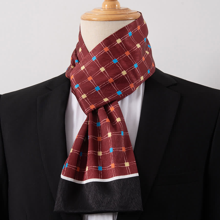 Men's Gentleman Silk-Feelp Business Thin Ascot Scarf - Style #10 - image 10
